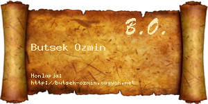 Butsek Ozmin névjegykártya